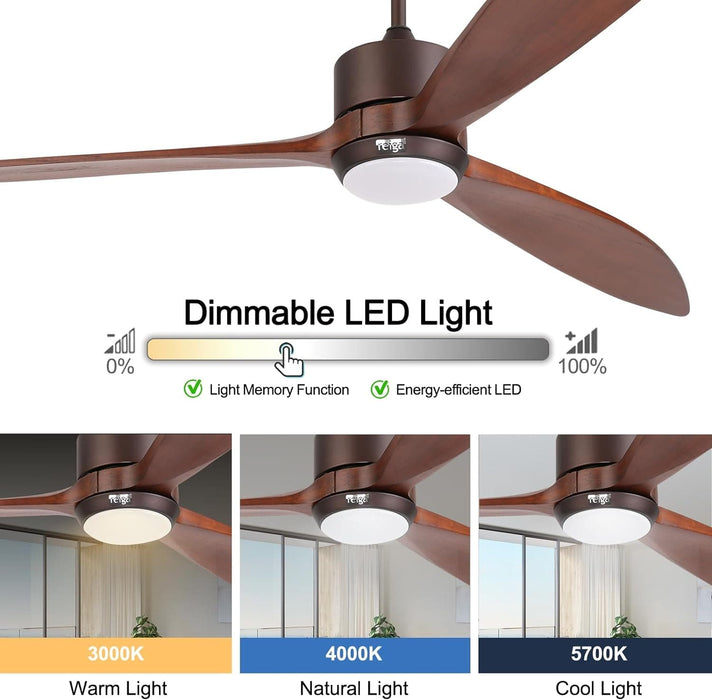 65 in. Smart Large Outdoor Fan, Remote Ceiling Fan with Light, Farmhouse Walnut Reversible DC Ceiling Fan, Propeller Ceiling Fan for Patio Living Room-5-ErisView