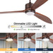 65 in. Smart Large Outdoor Fan, Remote Ceiling Fan with Light, Farmhouse Walnut Reversible DC Ceiling Fan, Propeller Ceiling Fan for Patio Living Room-5-ErisView