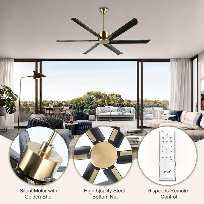 65 in. Smart Large Outdoor Fan, Remote Ceiling Fan with Light, Farmhouse Walnut Reversible DC Ceiling Fan, Propeller Ceiling Fan for Patio Living Room-61-ErisView