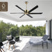 65 in. Smart Large Outdoor Fan, Remote Ceiling Fan with Light, Farmhouse Walnut Reversible DC Ceiling Fan, Propeller Ceiling Fan for Patio Living Room-64-ErisView