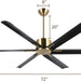 65 in. Smart Large Outdoor Fan, Remote Ceiling Fan with Light, Farmhouse Walnut Reversible DC Ceiling Fan, Propeller Ceiling Fan for Patio Living Room-65-ErisView