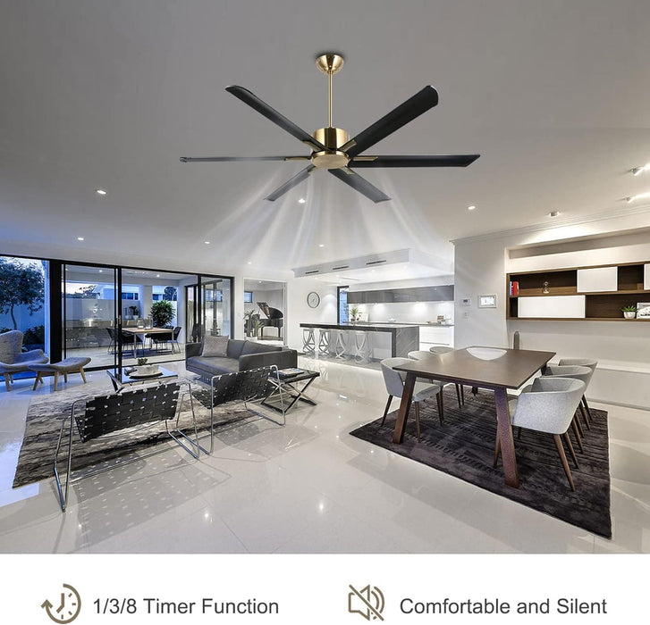 65 in. Smart Large Outdoor Fan, Remote Ceiling Fan with Light, Farmhouse Walnut Reversible DC Ceiling Fan, Propeller Ceiling Fan for Patio Living Room-66-ErisView
