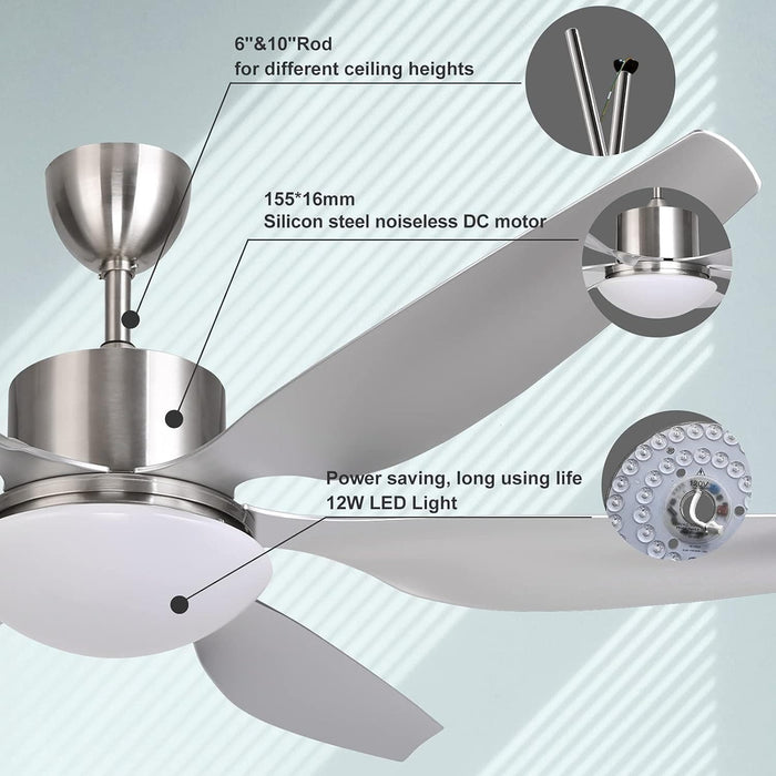 65 in. Smart Large Outdoor Fan, Remote Ceiling Fan with Light, Farmhouse Walnut Reversible DC Ceiling Fan, Propeller Ceiling Fan for Patio Living Room-69-ErisView