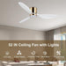 65 in. Smart Large Outdoor Fan, Remote Ceiling Fan with Light, Farmhouse Walnut Reversible DC Ceiling Fan, Propeller Ceiling Fan for Patio Living Room-76-ErisView