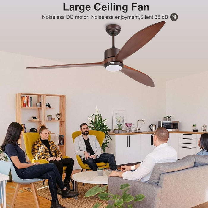 65 in. Smart Large Outdoor Fan, Remote Ceiling Fan with Light, Farmhouse Walnut Reversible DC Ceiling Fan, Propeller Ceiling Fan for Patio Living Room-7-ErisView