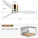 65 in. Smart Large Outdoor Fan, Remote Ceiling Fan with Light, Farmhouse Walnut Reversible DC Ceiling Fan, Propeller Ceiling Fan for Patio Living Room-81-ErisView