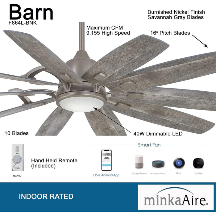 65 in. Unique Ceiling Fans with Lights, Elegant Ceiling Fans, Brushed Nickel Ceiling Fan-2-ErisView