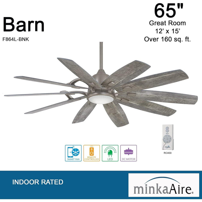 65 in. Unique Ceiling Fans with Lights, Elegant Ceiling Fans, Brushed Nickel Ceiling Fan-4-ErisView