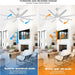 65 in. White Ceiling Fan with Light and Remote, Large Modern Ceiling Fan for Living Room Bedroom Office, Outdoor Fan for Patio-3-ErisView