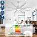 65 in. White Ceiling Fan with Light and Remote, Large Modern Ceiling Fan for Living Room Bedroom Office, Outdoor Fan for Patio-6-ErisView