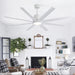 65 in. White Ceiling Fan with Light and Remote, Large Modern Ceiling Fan for Living Room Bedroom Office, Outdoor Fan for Patio-8-ErisView
