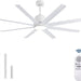 65 in. White Ceiling Fan with Light and Remote, Large Modern Ceiling Fan for Living Room Bedroom Office, Outdoor Fan for Patio-1-ErisView