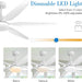 65 in. White Large LED Remote Ceiling Fan with Light, Reversible Quietest Fan For Sleeping with Light-3-ErisView