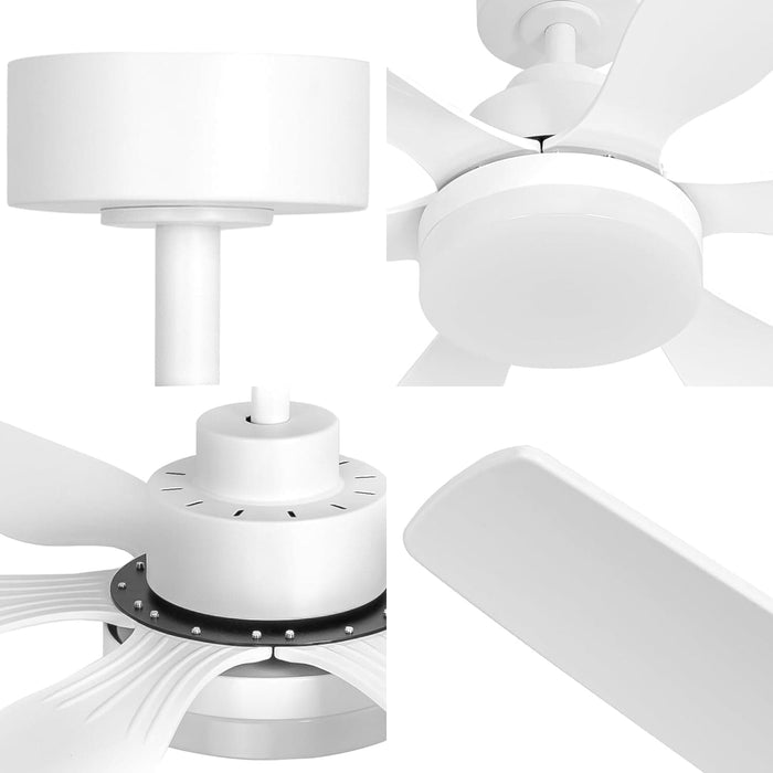 65 in. White Large LED Remote Ceiling Fan with Light, Reversible Quietest Fan For Sleeping with Light-6-ErisView