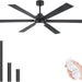 66 in. Black Large Ceiling Fan with Light, Outdoor Fan for Patio, Modern Industrial Ceiling Fans for Living Room, Patio Porch Gazebo Fan -1-ErisView