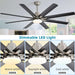 66 in. Gold and White Remote Control Ceiling Fan and Light, Smart Modern Industrial Ceiling Fans for Bedroom, Office Ceiling Fan-10-ErisView