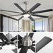 66 in. Gold and White Remote Control Ceiling Fan and Light, Smart Modern Industrial Ceiling Fans for Bedroom, Office Ceiling Fan-12-ErisView