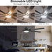 66 in. Gold and White Remote Control Ceiling Fan and Light, Smart Modern Industrial Ceiling Fans for Bedroom, Office Ceiling Fan-18-ErisView