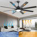 66 in. Gold and White Remote Control Ceiling Fan and Light, Smart Modern Industrial Ceiling Fans for Bedroom, Office Ceiling Fan-19-ErisView
