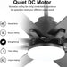 66 in. Gold and White Remote Control Ceiling Fan and Light, Smart Modern Industrial Ceiling Fans for Bedroom, Office Ceiling Fan-20-ErisView