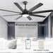 66 in. Gold and White Remote Control Ceiling Fan and Light, Smart Modern Industrial Ceiling Fans for Bedroom, Office Ceiling Fan-21-ErisView
