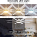 66 in. Gold and White Remote Control Ceiling Fan and Light, Smart Modern Industrial Ceiling Fans for Bedroom, Office Ceiling Fan-25-ErisView