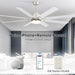 66 in. Gold and White Remote Control Ceiling Fan and Light, Smart Modern Industrial Ceiling Fans for Bedroom, Office Ceiling Fan-28-ErisView