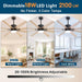 66 in. Gold and White Remote Control Ceiling Fan and Light, Smart Modern Industrial Ceiling Fans for Bedroom, Office Ceiling Fan-32-ErisView
