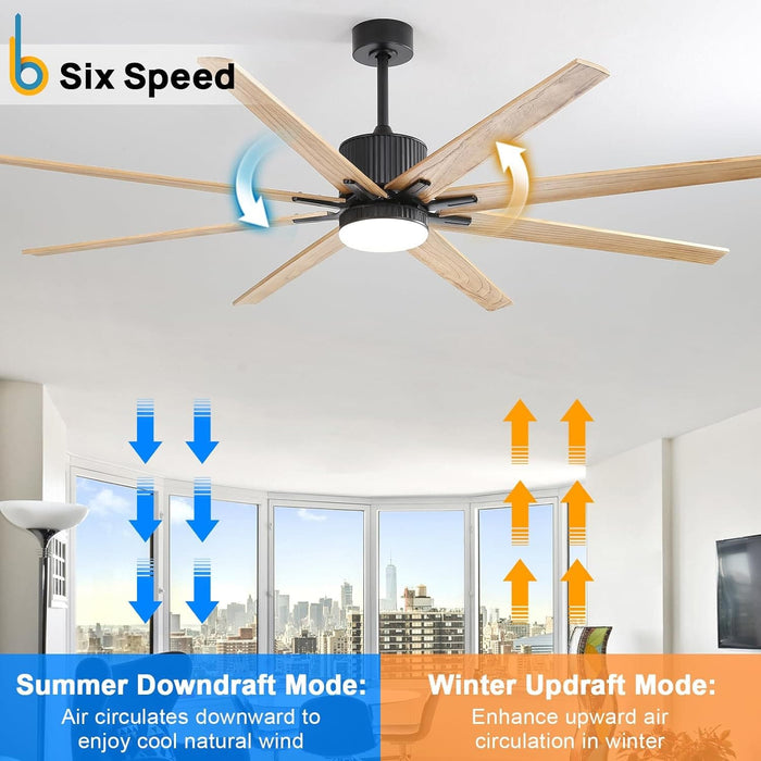 66 in. Gold and White Remote Control Ceiling Fan and Light, Smart Modern Industrial Ceiling Fans for Bedroom, Office Ceiling Fan-33-ErisView