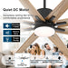66 in. Gold and White Remote Control Ceiling Fan and Light, Smart Modern Industrial Ceiling Fans for Bedroom, Office Ceiling Fan-35-ErisView