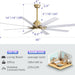66 in. Gold and White Remote Control Ceiling Fan and Light, Smart Modern Industrial Ceiling Fans for Bedroom, Office Ceiling Fan-6-ErisView