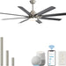66 in. Gold and White Remote Control Ceiling Fan and Light, Smart Modern Industrial Ceiling Fans for Bedroom, Office Ceiling Fan-9-ErisView
