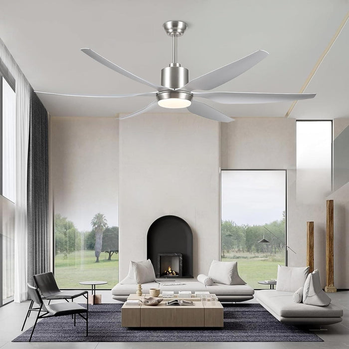 66 in. Large Ceiling Fans with Lights Remote APP Control, Modern Ceiling Fan, New Ceiling Fans for Living Room Garage Workshops, Warehouse Ceiling Fans-2-ErisView