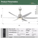 66 in. Large Ceiling Fans with Lights Remote APP Control, Modern Ceiling Fan, New Ceiling Fans for Living Room Garage Workshops, Warehouse Ceiling Fans-4-ErisView