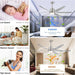 66 in. Large Ceiling Fans with Lights Remote APP Control, Modern Ceiling Fan, New Ceiling Fans for Living Room Garage Workshops, Warehouse Ceiling Fans-6-ErisView