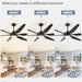 66 in. Large LED Ceiling Fan and Light, Reversible Ceiling Fan for Patio Living Room Bedroom Dining Room, Kitchen Ceiling Fans with Lights-2-ErisView