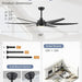 66 in. Large LED Ceiling Fan and Light, Reversible Ceiling Fan for Patio Living Room Bedroom Dining Room, Kitchen Ceiling Fans with Lights-6-ErisView