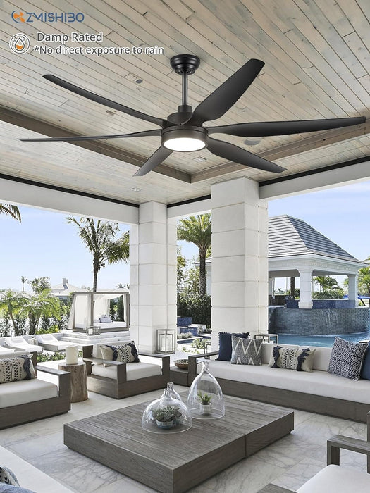 66 in. Large LED Ceiling Fan and Light, Reversible Ceiling Fan for Patio Living Room Bedroom Dining Room, Kitchen Ceiling Fans with Lights-8-ErisView