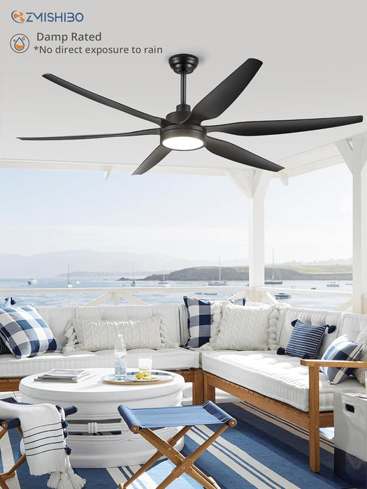 66 in. Large LED Ceiling Fan and Light, Reversible Ceiling Fan for Patio Living Room Bedroom Dining Room, Kitchen Ceiling Fans with Lights-9-ErisView