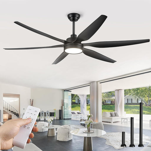 66 in. Large LED Ceiling Fan and Light, Reversible Ceiling Fan for Patio Living Room Bedroom Dining Room, Kitchen Ceiling Fans with Lights-1-ErisView