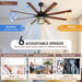 66 in. Remote Control Ceiling Fan and Light, Farmhouse Reversible Quiet Ceiling Fans for Living Room Kitchen Patio-4-ErisView