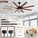 66 in. Remote Control Ceiling Fan and Light, Farmhouse Reversible Quiet Ceiling Fans for Living Room Kitchen Patio-6-ErisView