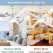 66 in. White Reversible Fans with Lights and Remote, Modern Ceiling Fan with Dimmable LED Lights for Living Room Bedroom Office-2-ErisView