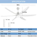 66 in. White Reversible Fans with Lights and Remote, Modern Ceiling Fan with Dimmable LED Lights for Living Room Bedroom Office-3-ErisView