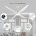 66 in. White Reversible Fans with Lights and Remote, Modern Ceiling Fan with Dimmable LED Lights for Living Room Bedroom Office-4-ErisView