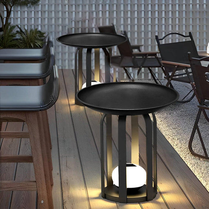 Round RGB Waterproof Flower Stand Tea Table Modern Solar Outdoor Light