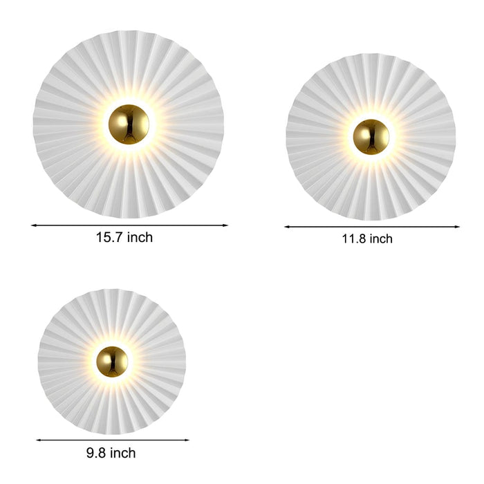 Lotus Leaf Round Pleated LED Creative White Modern Wall Lights Fixture
