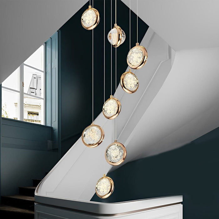 Bubbles Crystal Shade Creative Adjustable Luxury Modern Long Chandelier