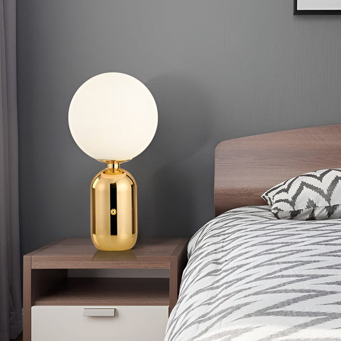 1-Light Hand Blown Glass Aballs Table Lamp Electroplate Nordic Bedside Light