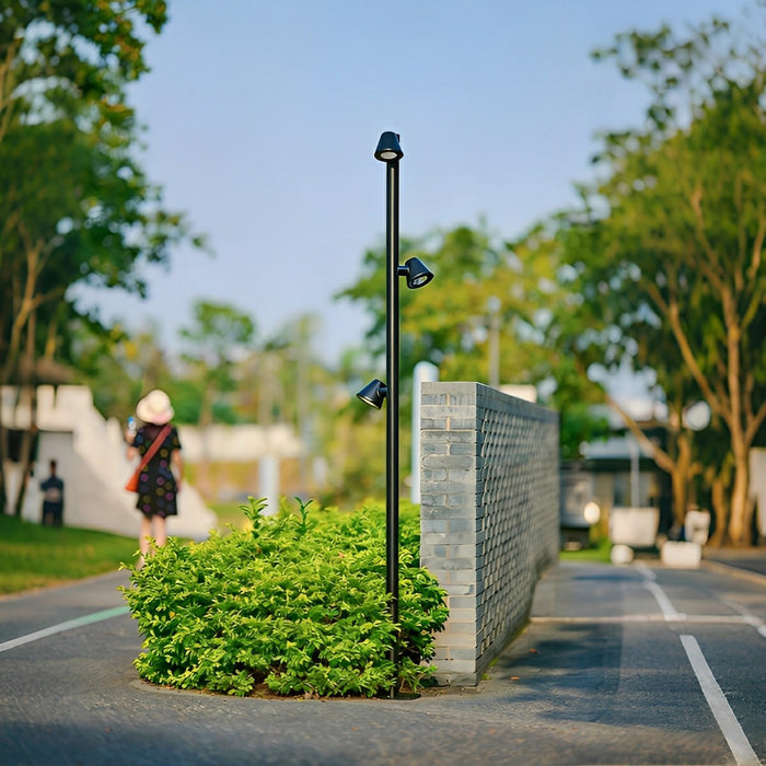 Waterproof Flash Black Column Outdoor Street Pole Light - Landscape Lamp Post, Garden Pathway Driveway Yard